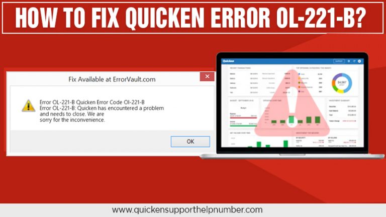 How To Fix Quicken Error OL-221-B? - Quicken Support